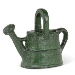 NEW Cast Iron GREEN Watering Can PAPERWEIGHT 3.5''L x 2''W x 3''H  Mini Watering